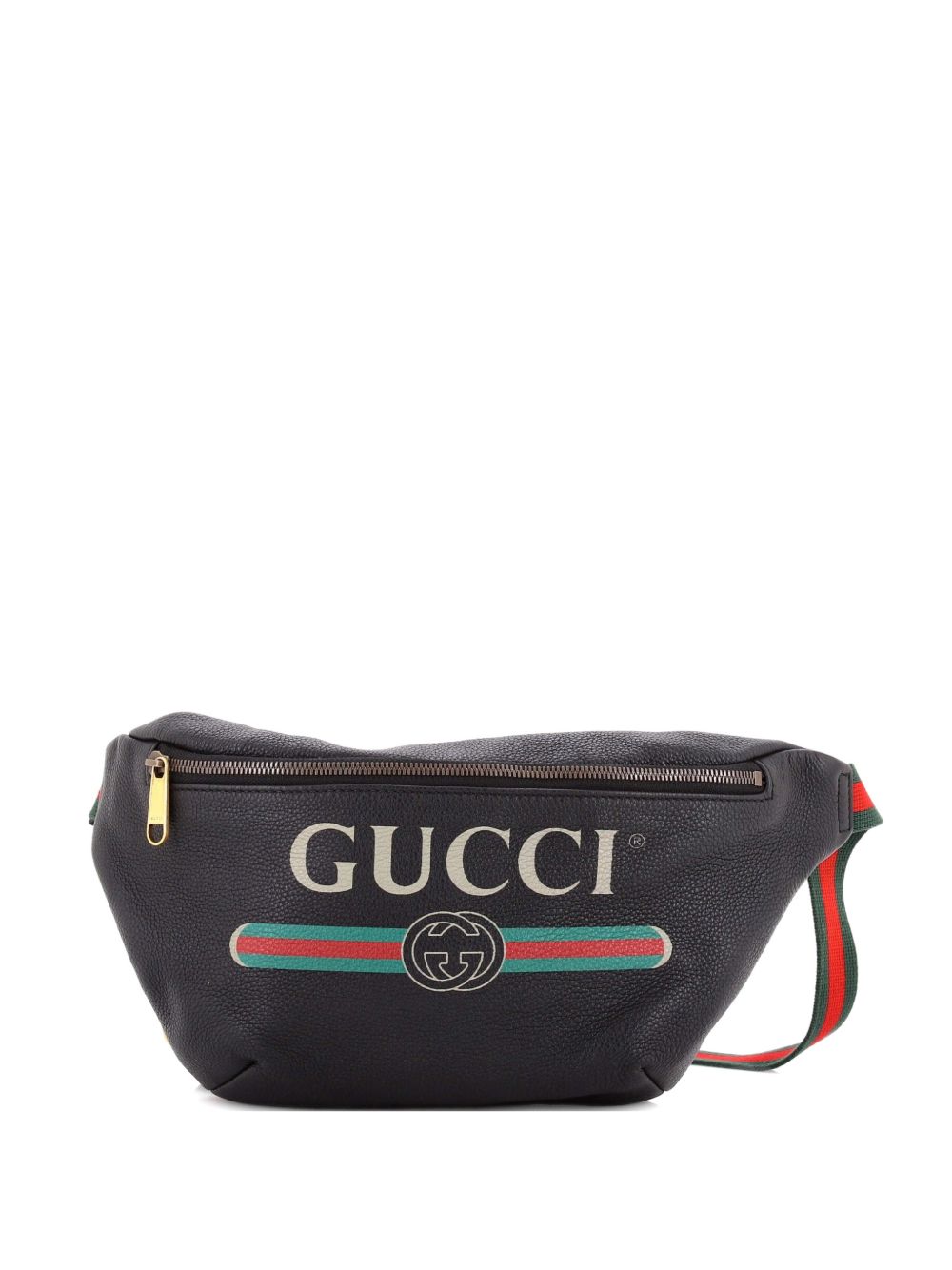 Logo Printed Leather Medium belt bag