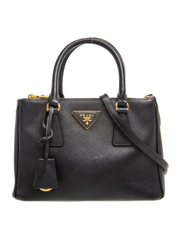 Saffiano Lux Leather Galleria Double Zip Small