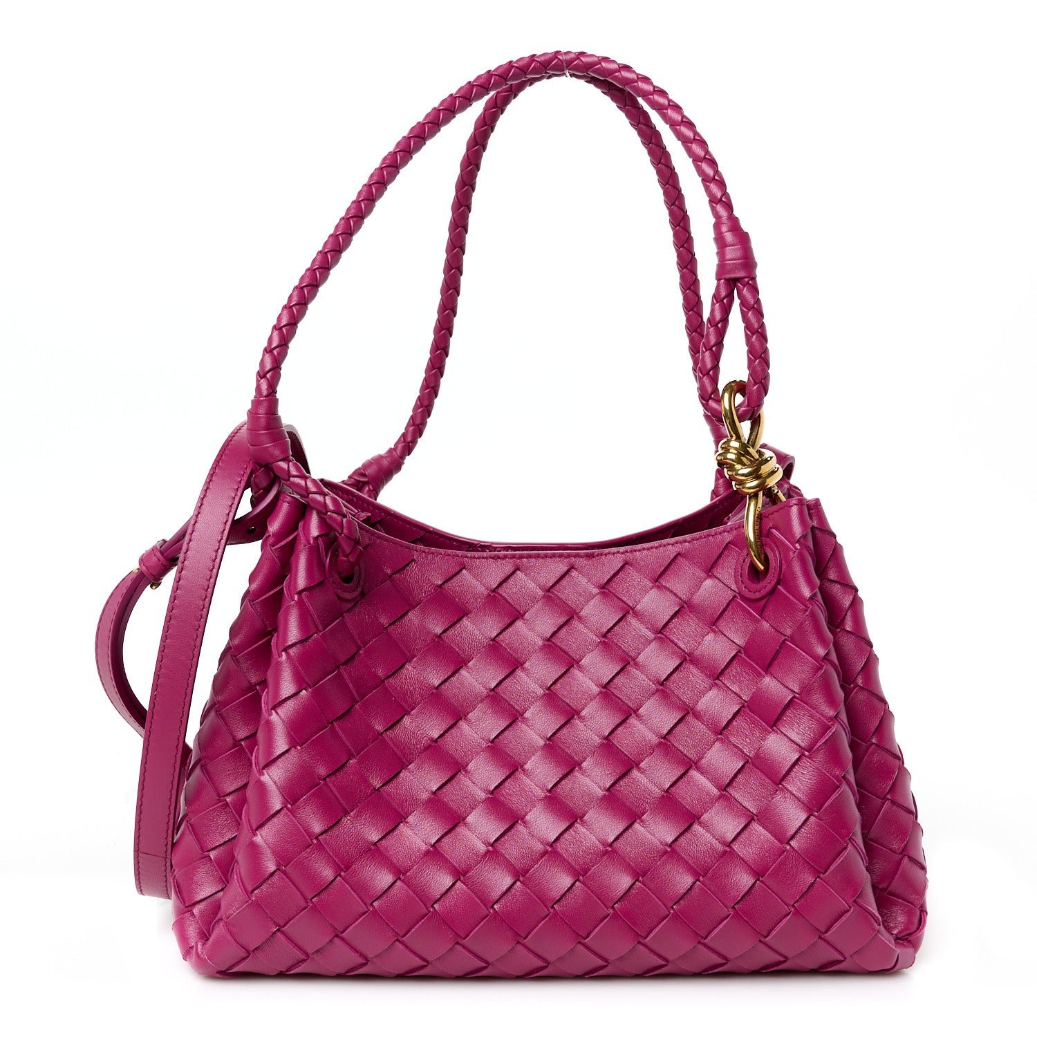 Bottega Veneta Nappa Intrecciato Medium Andiamo Parachute Shoulder Bag Cinnibar