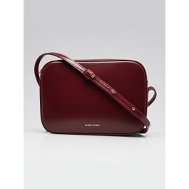Mansur Gavriel Mansur Gavriel Dark Red Smooth Leather Mini Camera Crossbody Bag