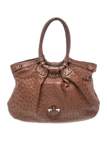 Ostrich Top Handle Bag