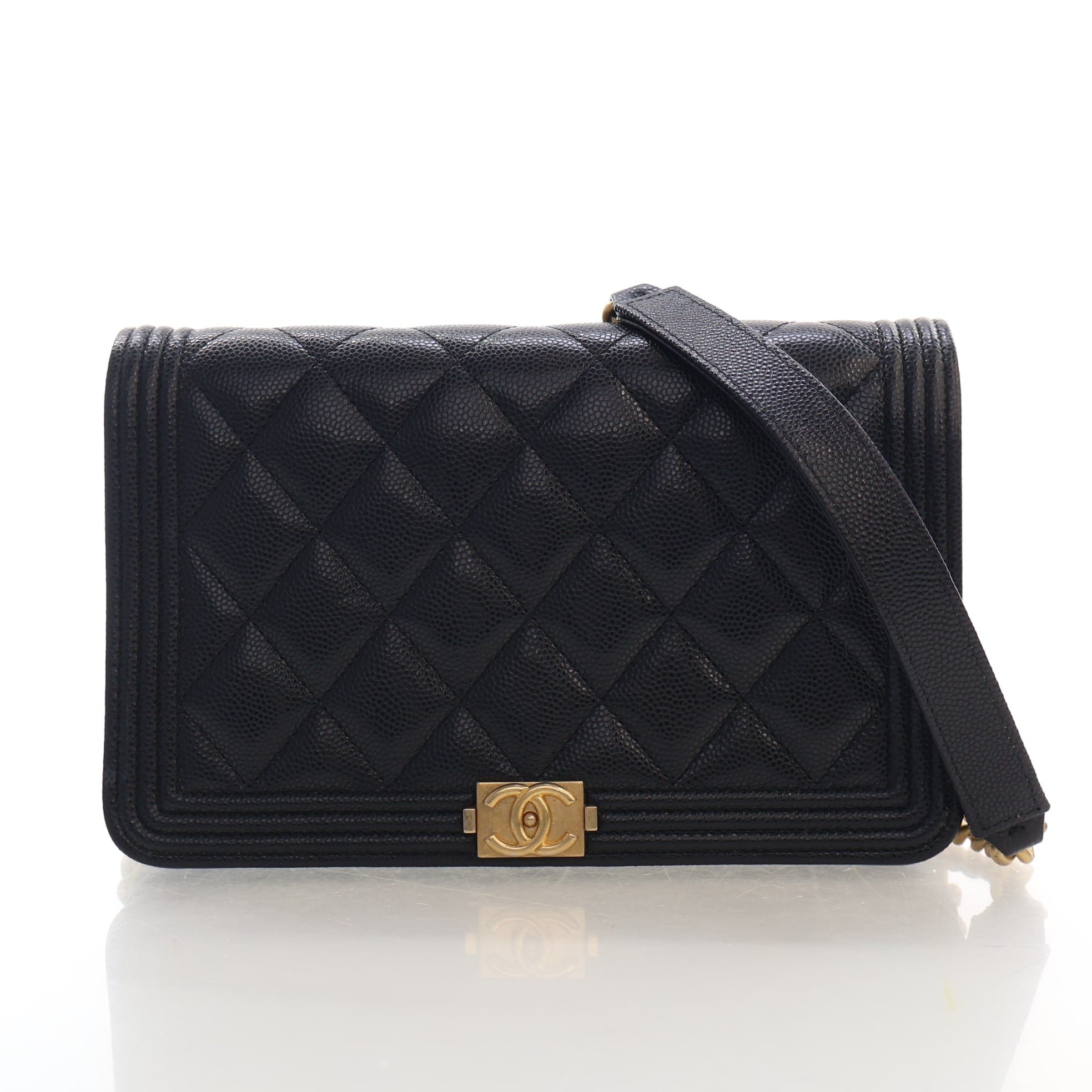Chanel Caviar Boy Bag Wallet on Chain