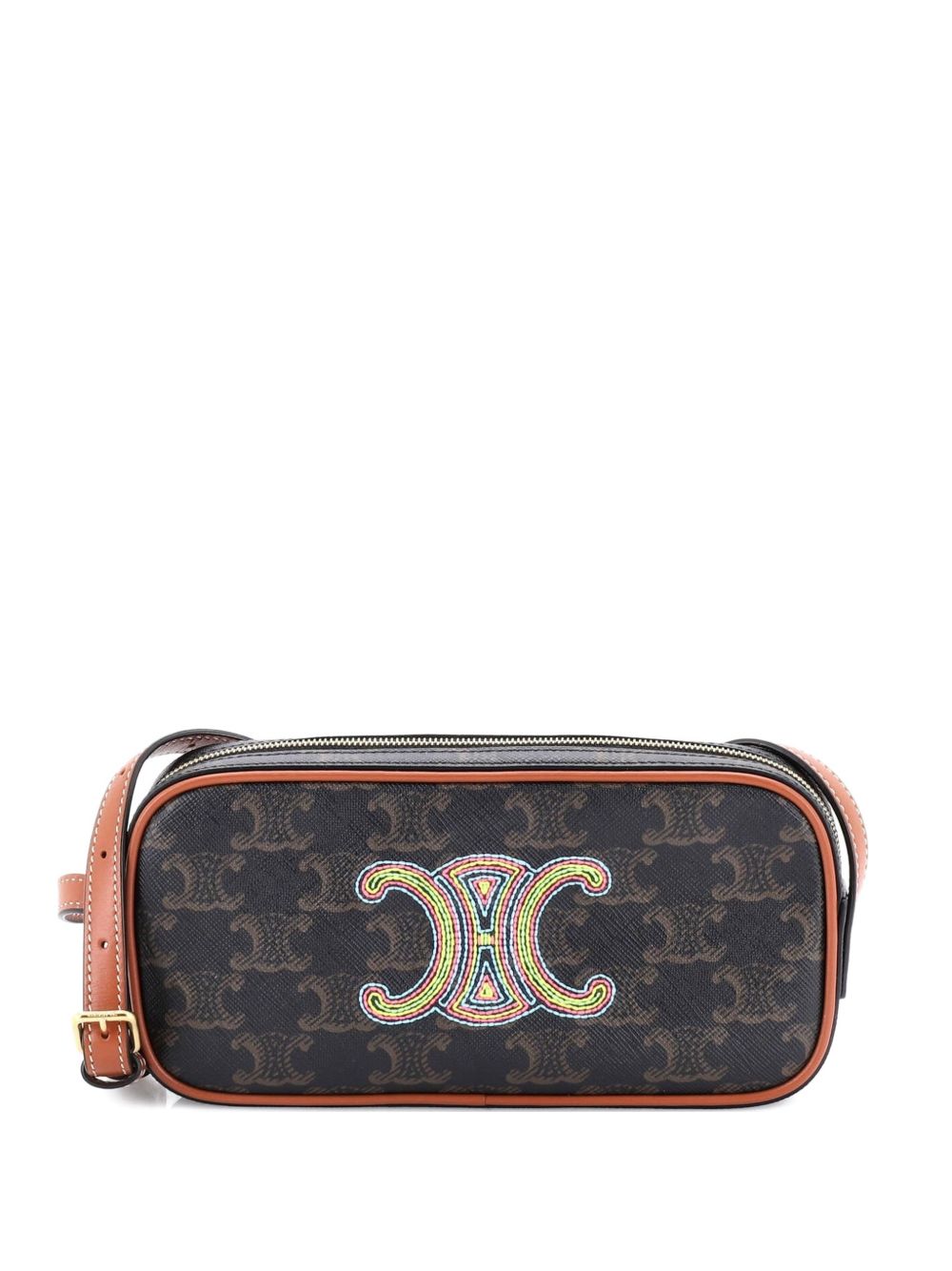 Cuir Triomphe Camera Shoulder Bag Triomphe Coated Canvas with Leather Small crossbody bag