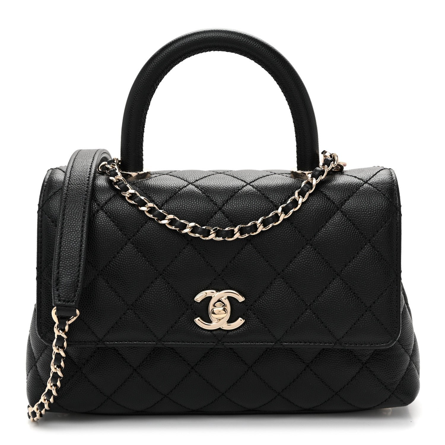 Chanel Caviar Quilted Mini Coco Handle Flap Black