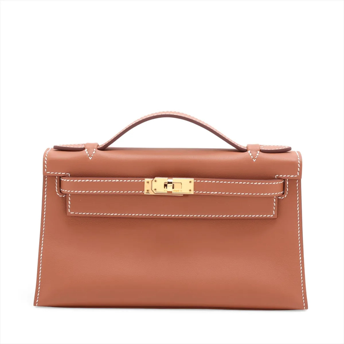 Hermès Pochette Kelly Mini Veau Swift Gold Gold Metal Fittings