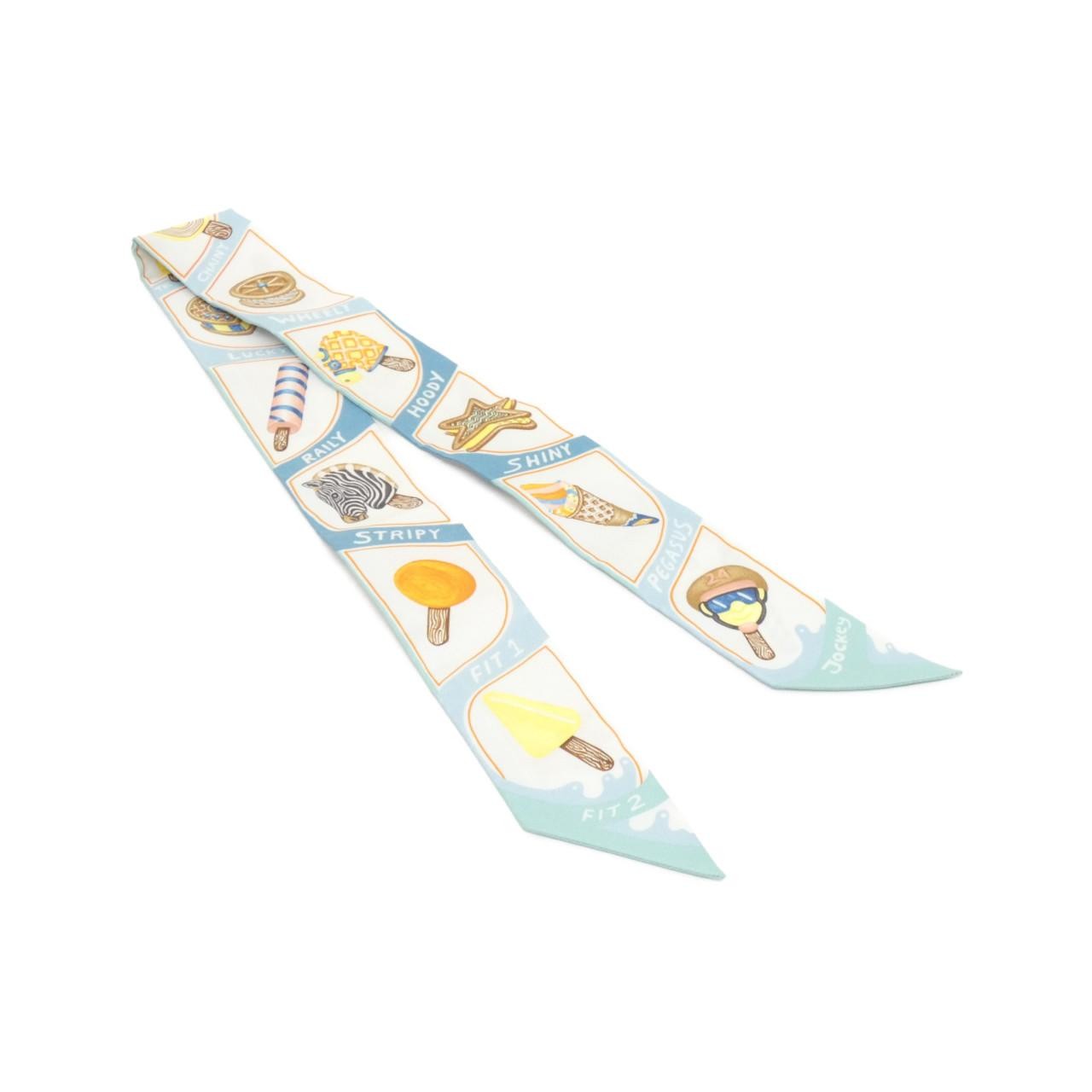 Hermès FUNNY ICE CREAM Twilly 064109S Scarf
