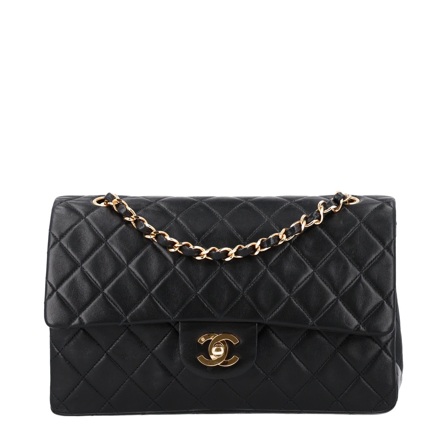 Chanel Lambskin Quilted Medium Double Flap Black