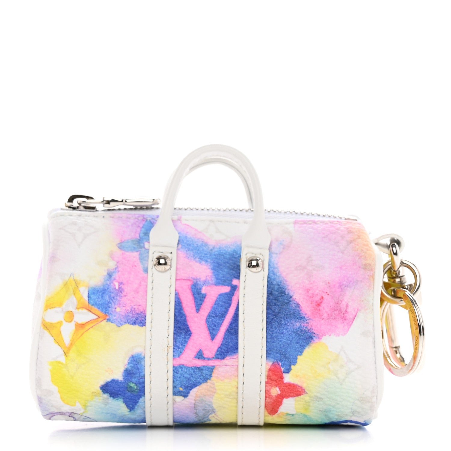 Louis Vuitton Monogram Watercolor Mini Keepall Bag Charm Key Holder Multicolor
