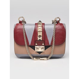 Valentino Valentino Multicolor Leather Rockstud Glam Lock Small Flap Bag