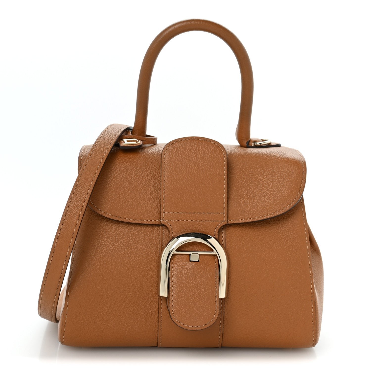 Delvaux Grained Calfskin Mini Brillant Satchel Natural