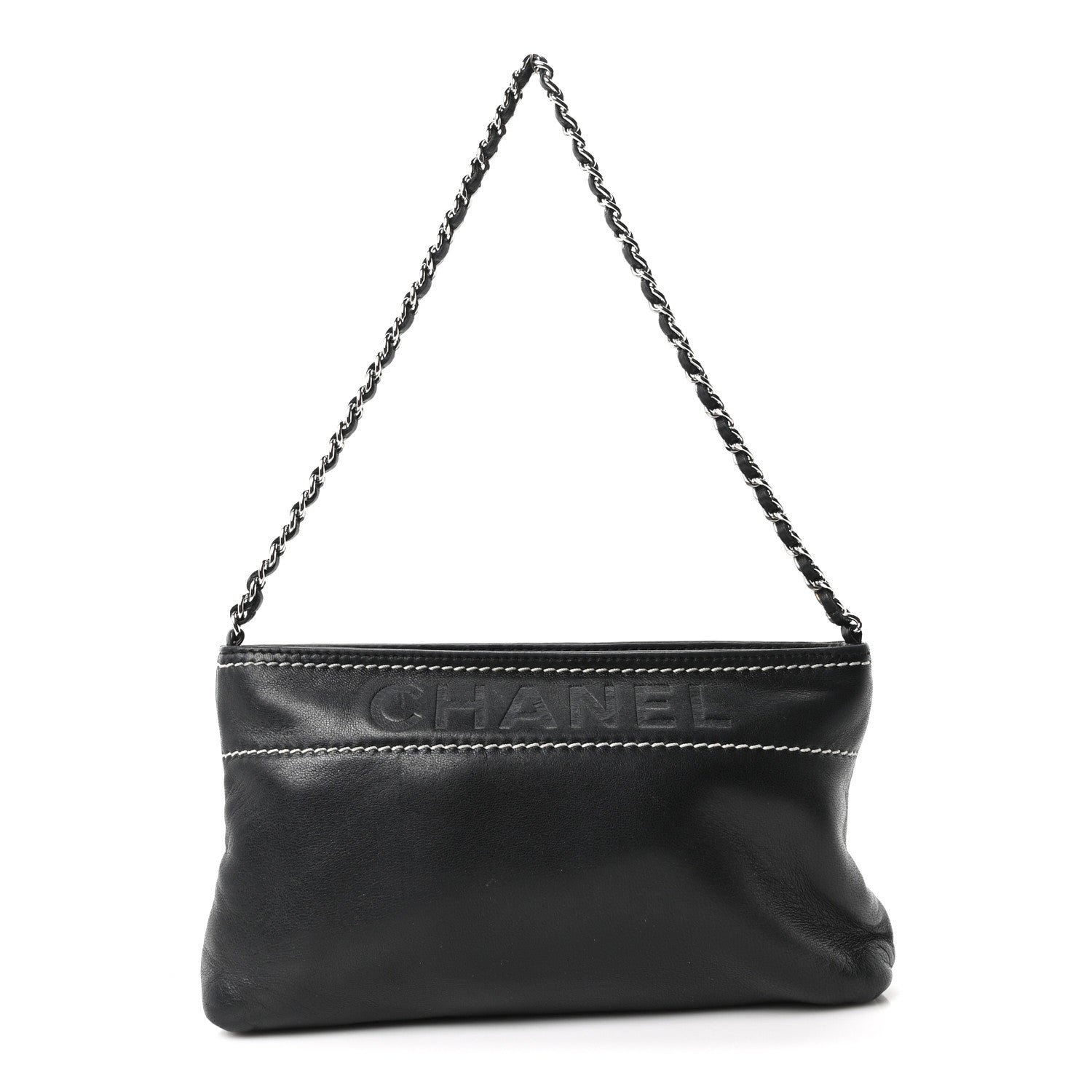 Chanel Lambskin Lax Pochette Black
