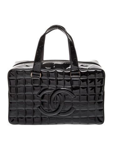 Patent Chocolate Bar Bowler Bag