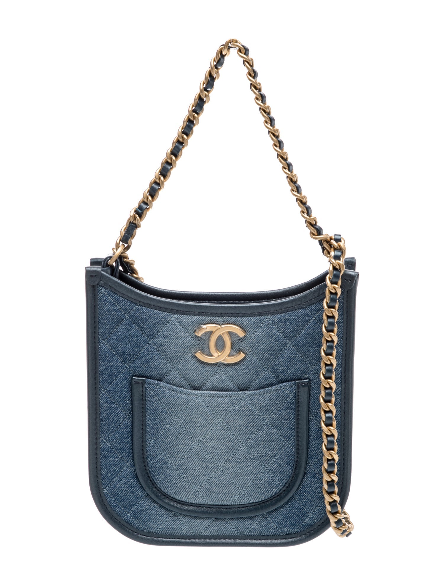 Quilted CC Denim Hobo