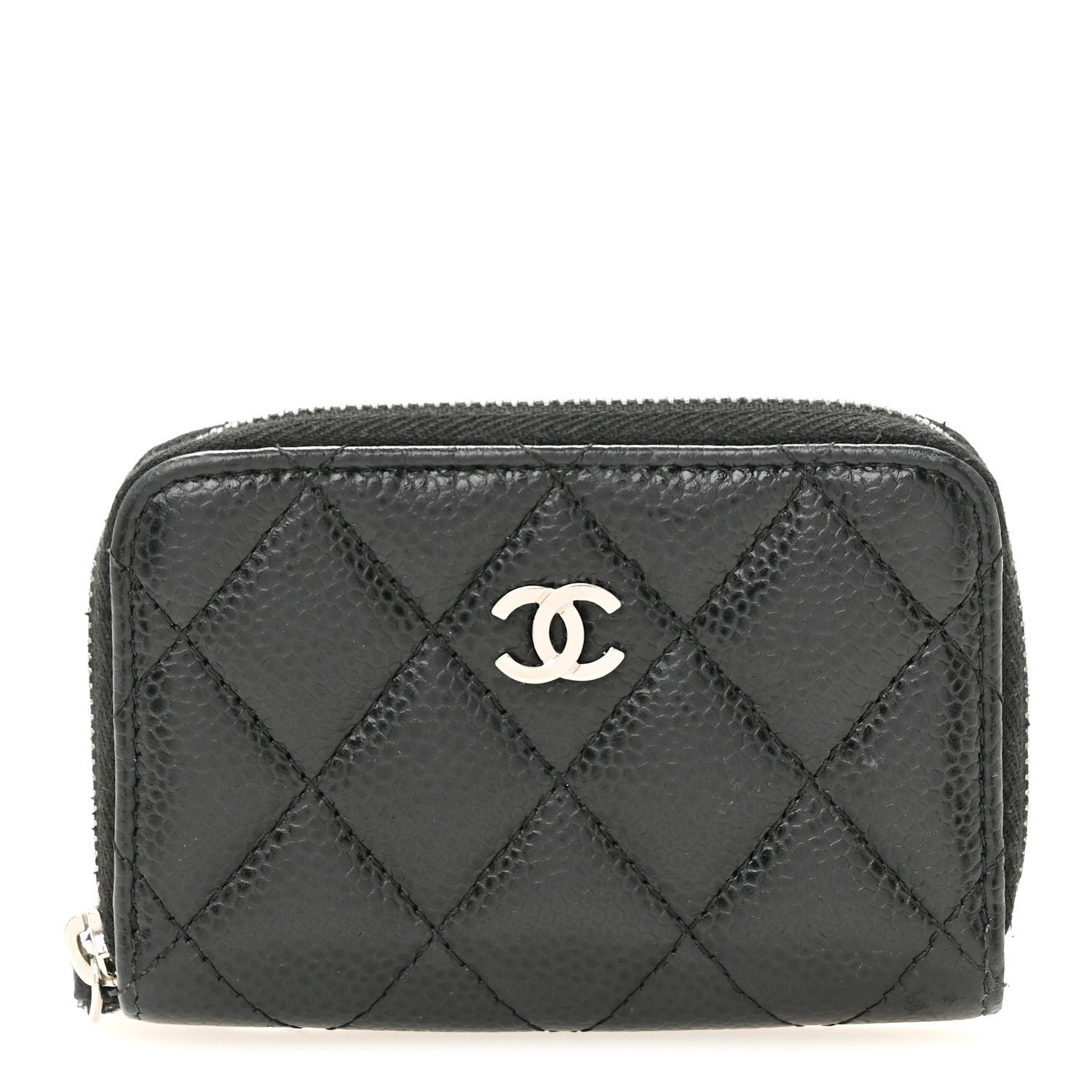Chanel Caviar Quilted Zip Coin Purse Black