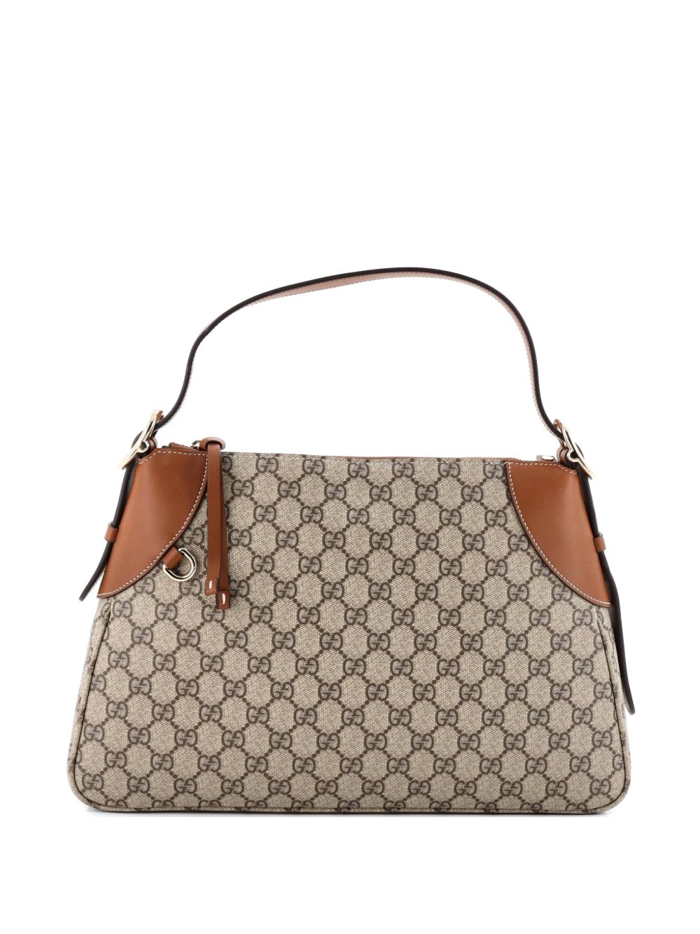 Emblem GG Coated Canvas with Leather Large shoulder bag