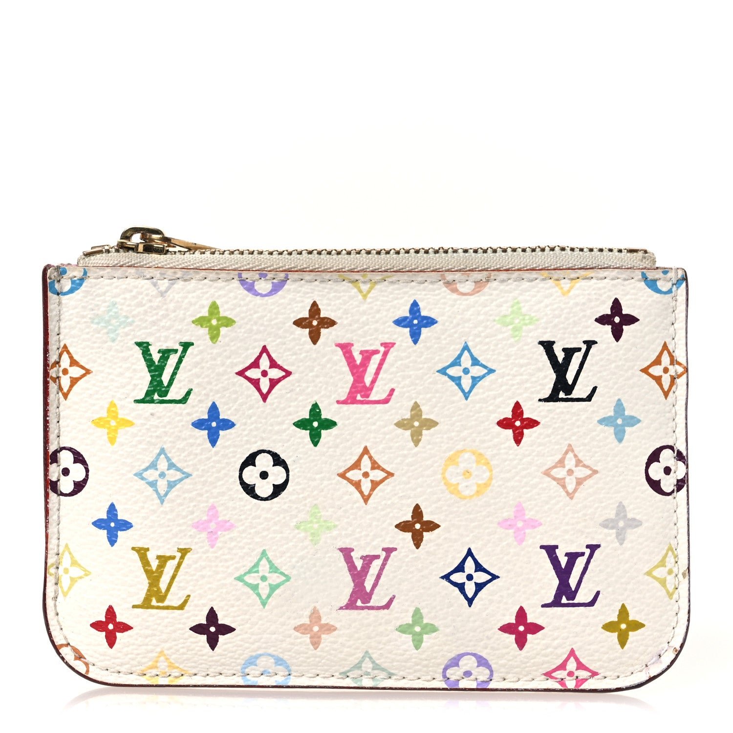 Louis Vuitton Monogram Multicolor Key Pouch White Litchi