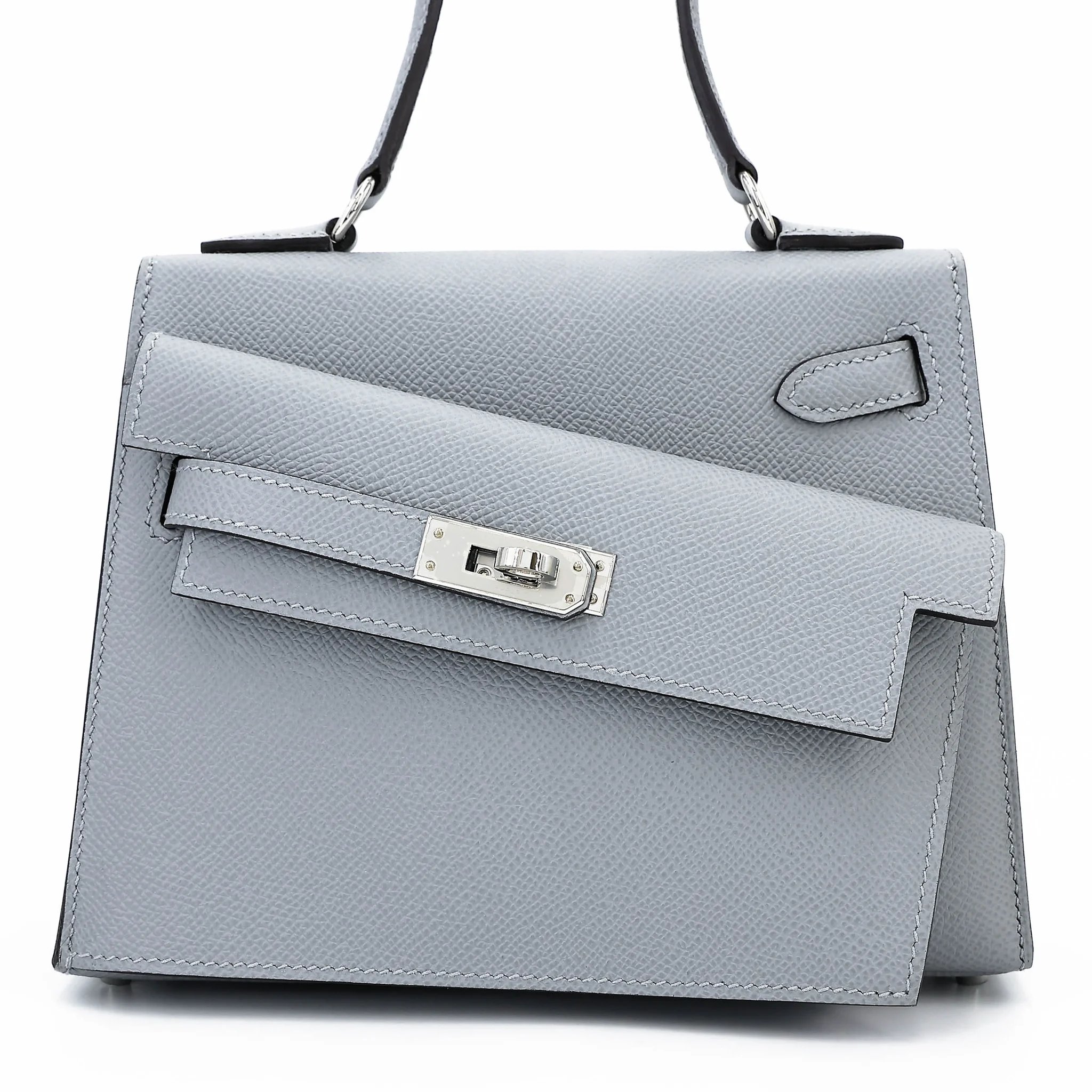 Excellent ( Rank SA ) HERMÈS Limited Edition Kelly 20 en Desordre Gris Pantin (P0) Epsom Palladium hardware K (2025)