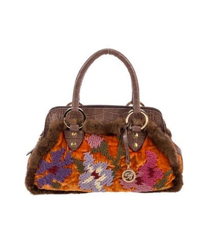 Blumarine Velvet Top Handle Bag