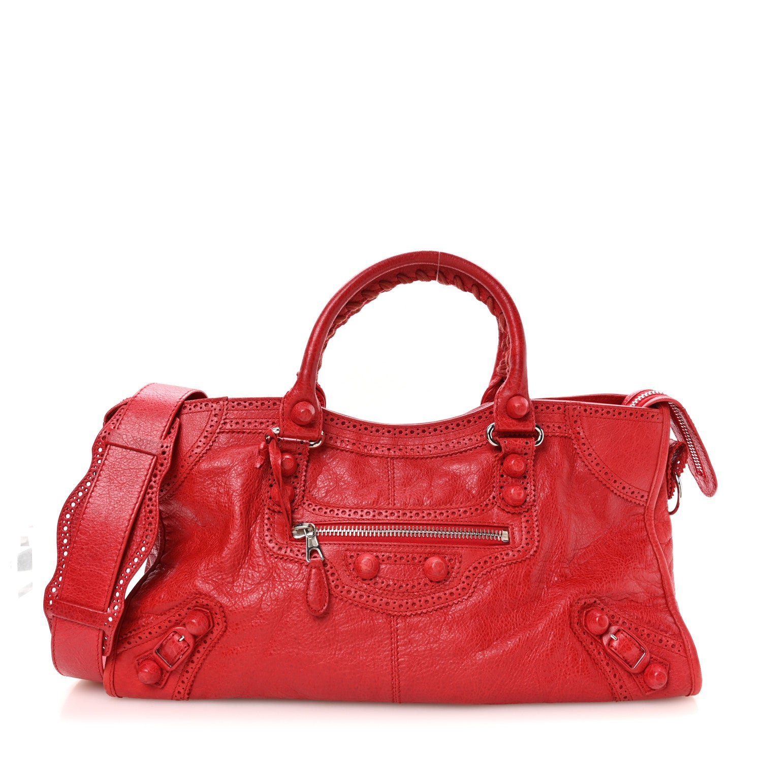 Balenciaga Agneau Giant Brogues Hardware Part Time Coquelicot