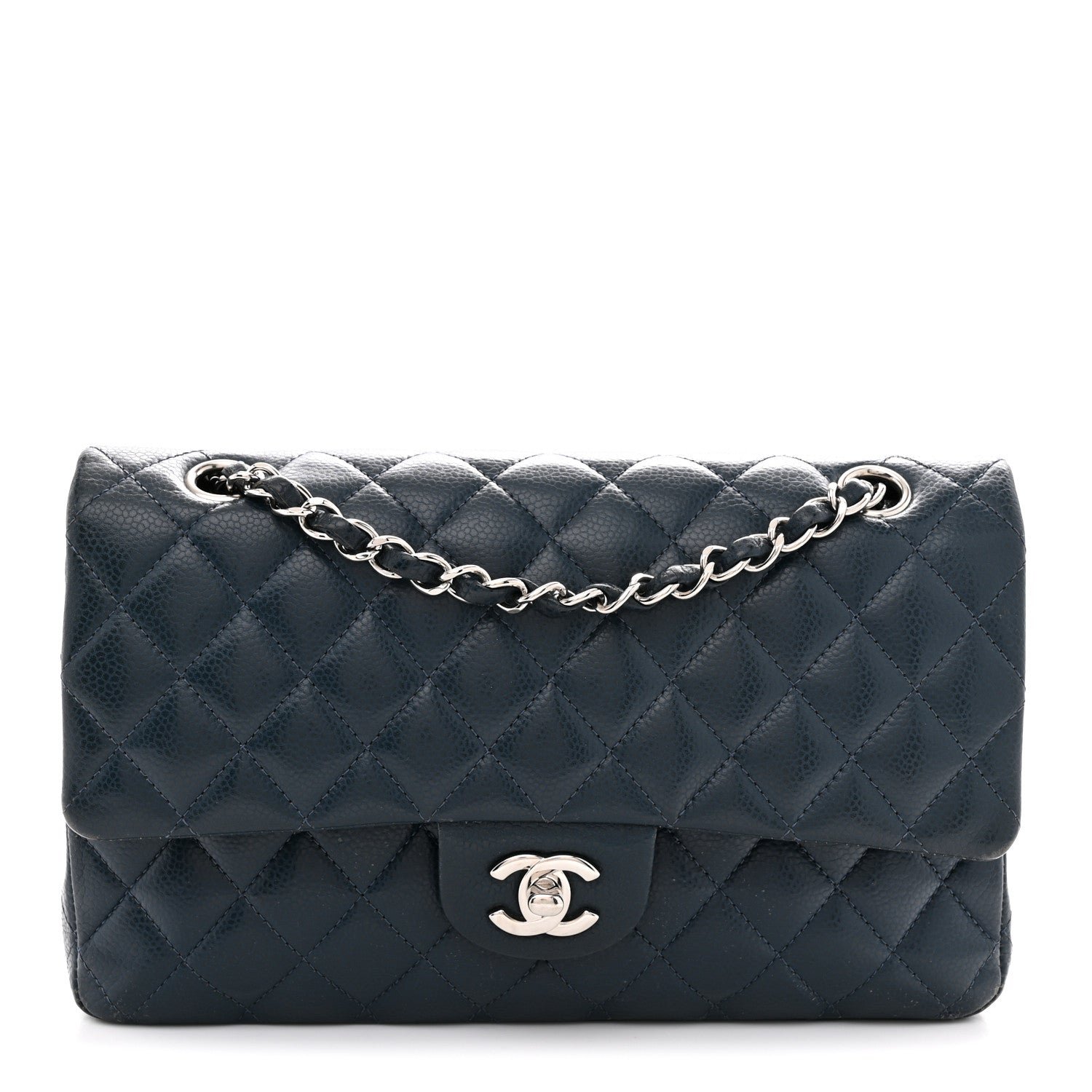 Chanel Caviar Quilted Medium Double Flap Navy