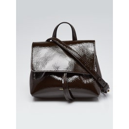 Mansur Gavriel Mansur Gavriel Cacao Patent Calf Leather Mini Soft Lady Bag