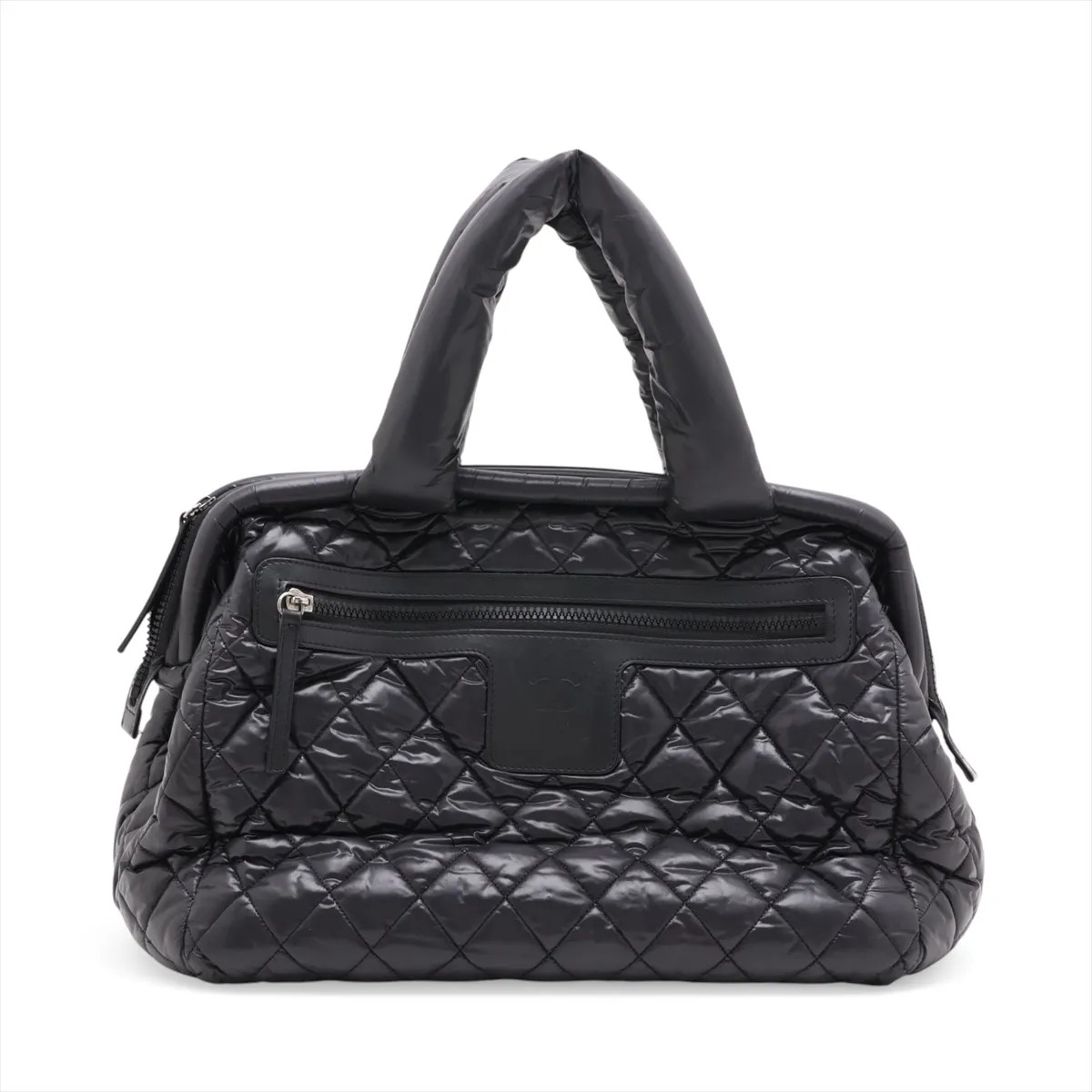 Chanel Coco Cocoon Nylon & Leather Tote bag Black Silver Metal Fittings 13XXXXXX