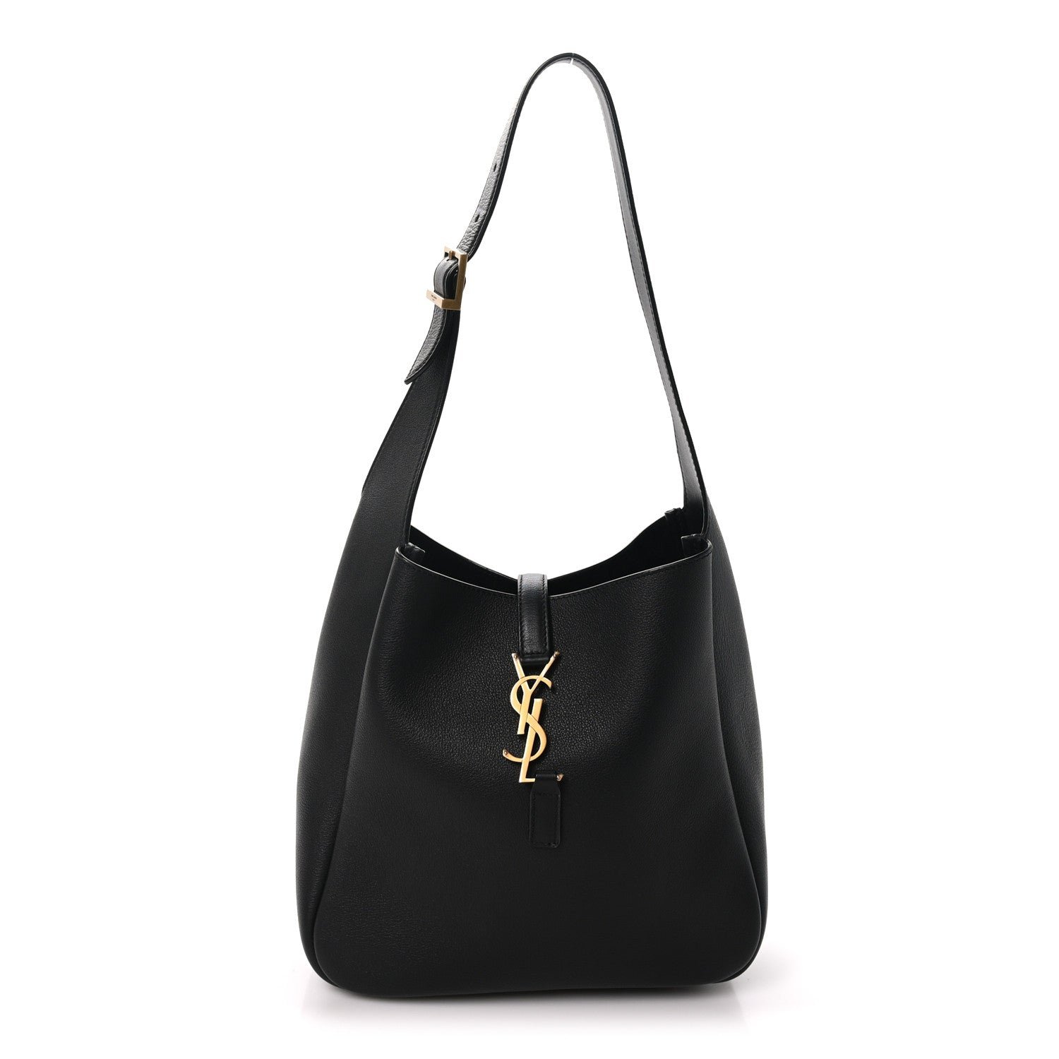 Saint Laurent Smooth Calfskin Small Le 5 A 7 Soft Hobo Black