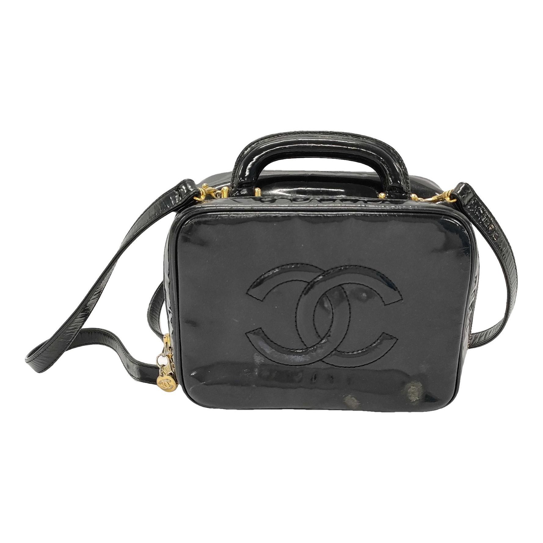 Vanity patent leather handbag