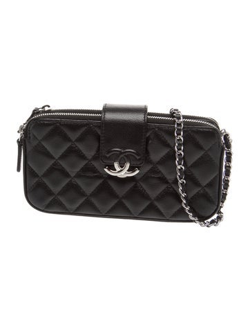 Quilted Double Zip Wallet w/ Chain