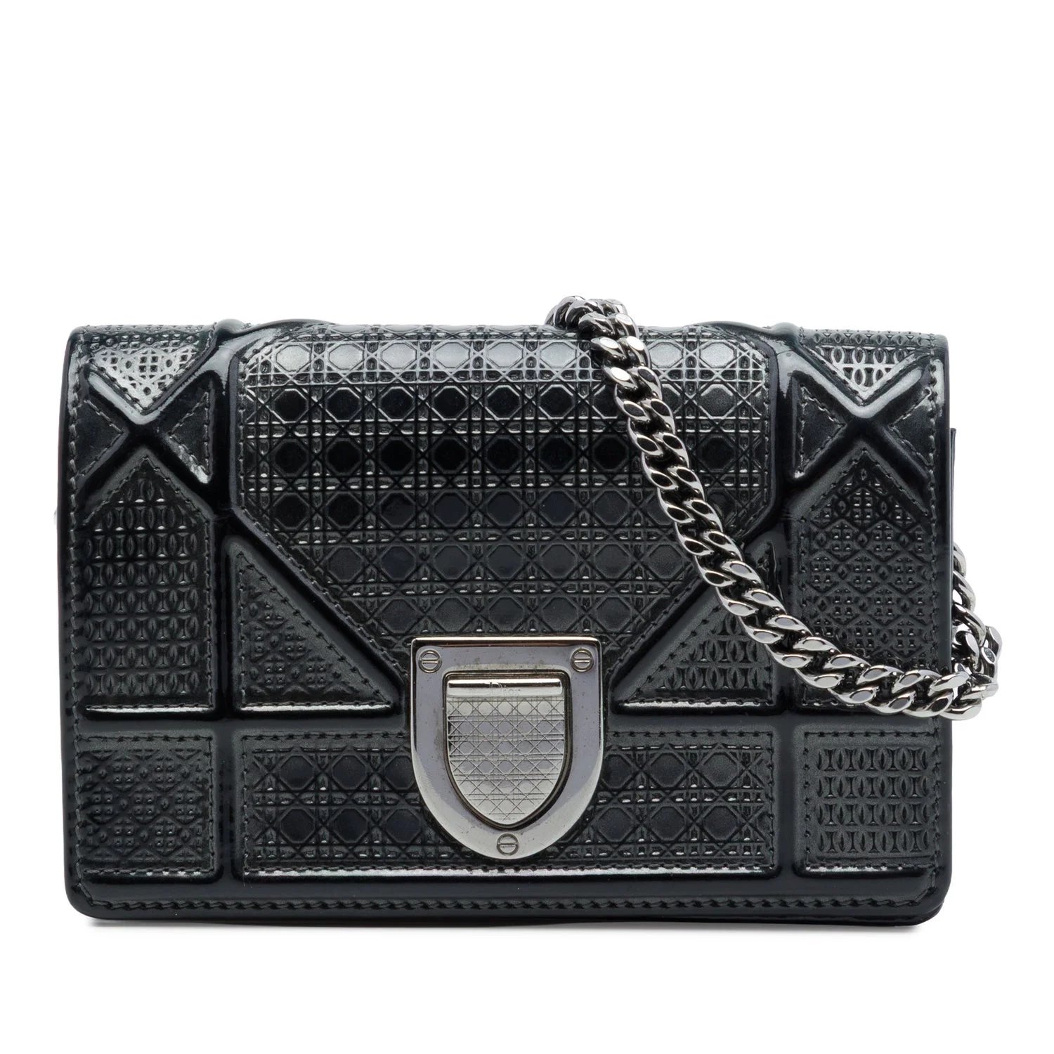 Baby Metallic Patent Microcannage Diorama Flap