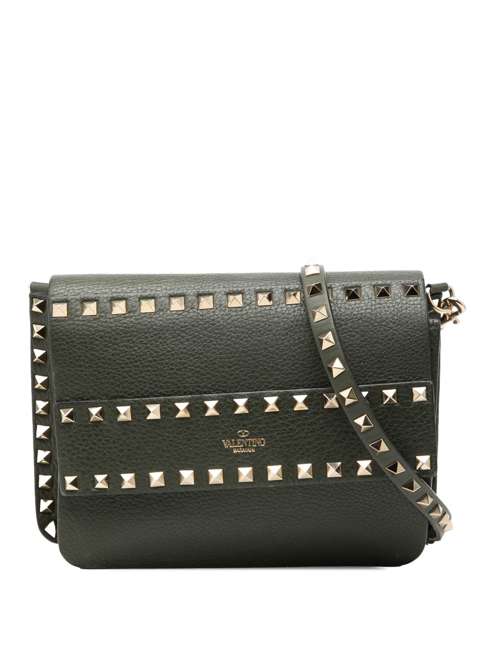 2018-2026 Grained Calfskin Rockstud Side Slip crossbody bag