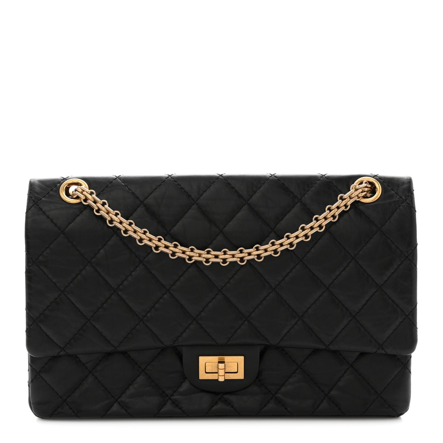 Chanel Aged Calfskin Quilted 2.55 Reissue 226 Flap Black
