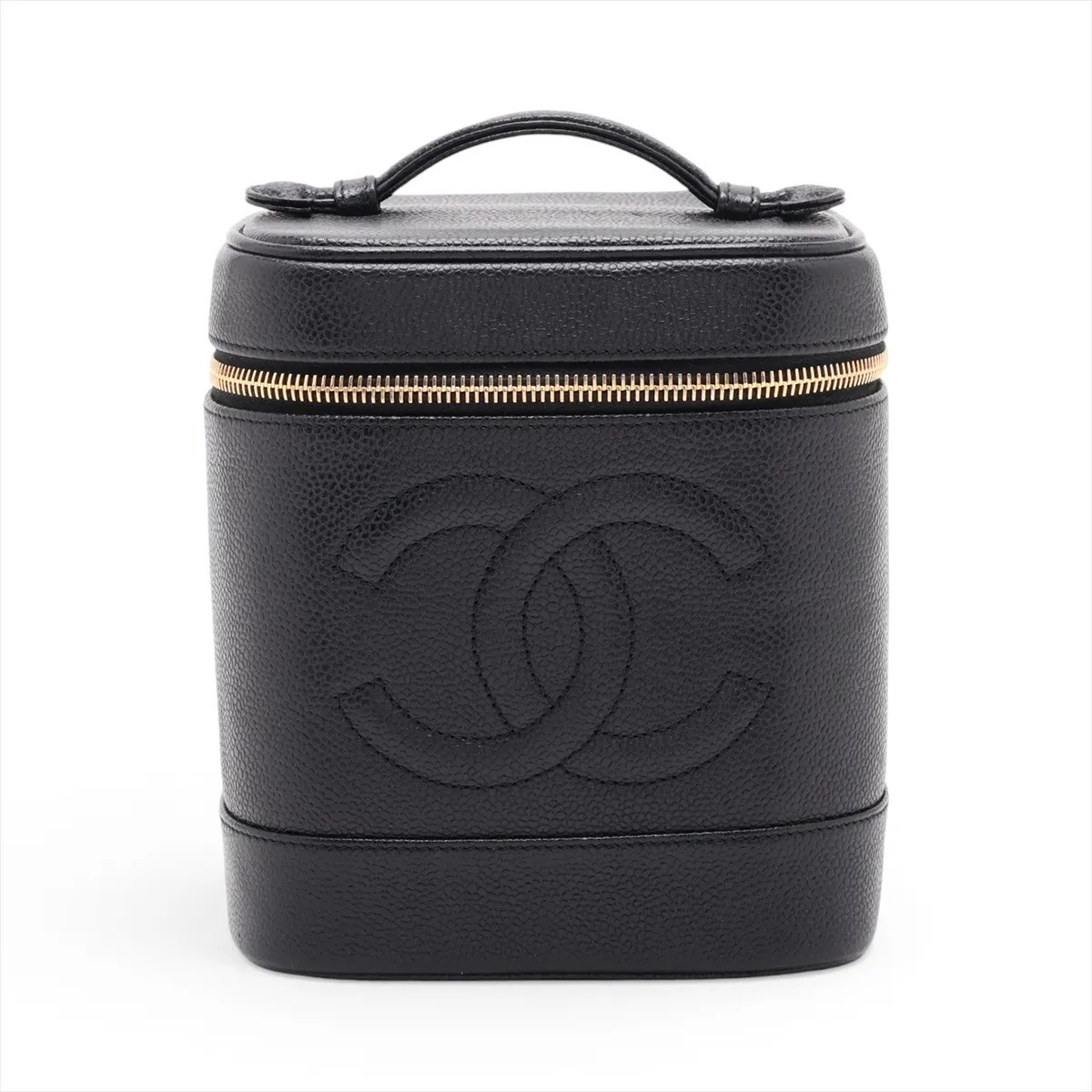 Chanel Coco Mark Caviar Skin Vanity bag Black Gold Metal Fittings 4XXXXXX
