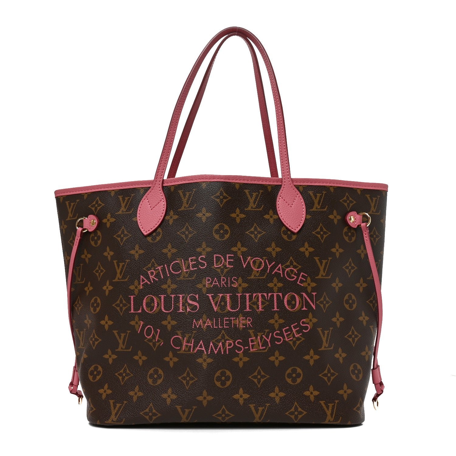 Louis Vuitton Monogram Articles de Voyage Ikat Neverfull MM Rose Velours