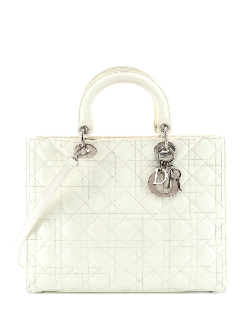 Lady Dior Bag Cannage Quilt Patent Large satchel