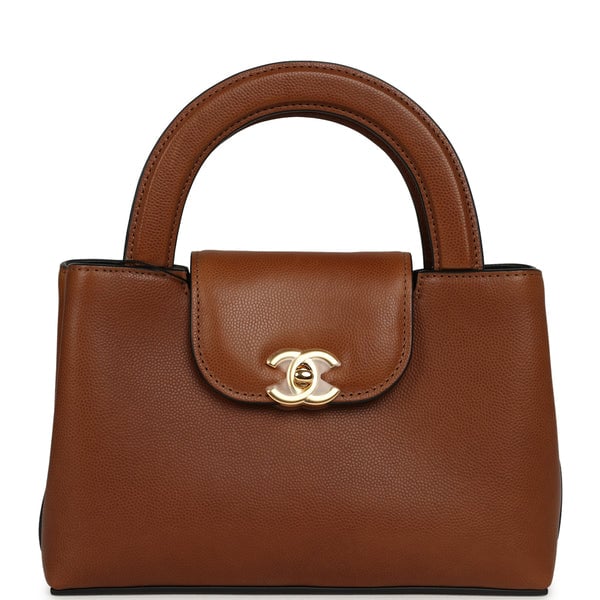 Chanel Small Kelly Shopper Camel Caviar Gold Hardware