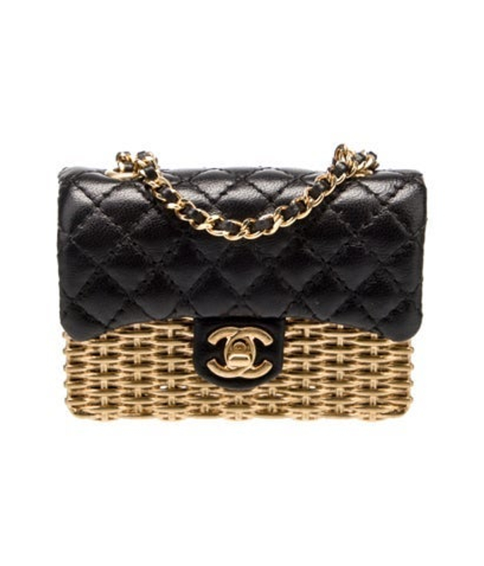 Chanel Mini Woven Metal Flap Bag