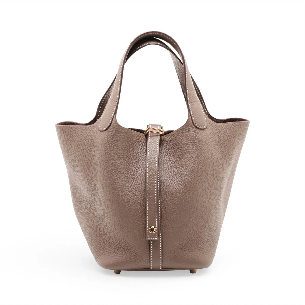 Hermès Picotin Lock 18 PM Taurillon Clemence Etoupe Gold Metal Fittings