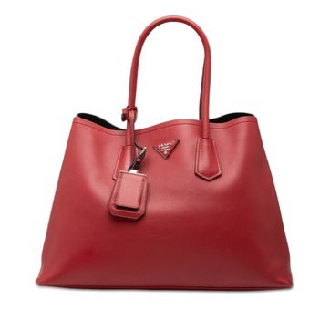 Leather Large Saffiano Cuir Double Satchel