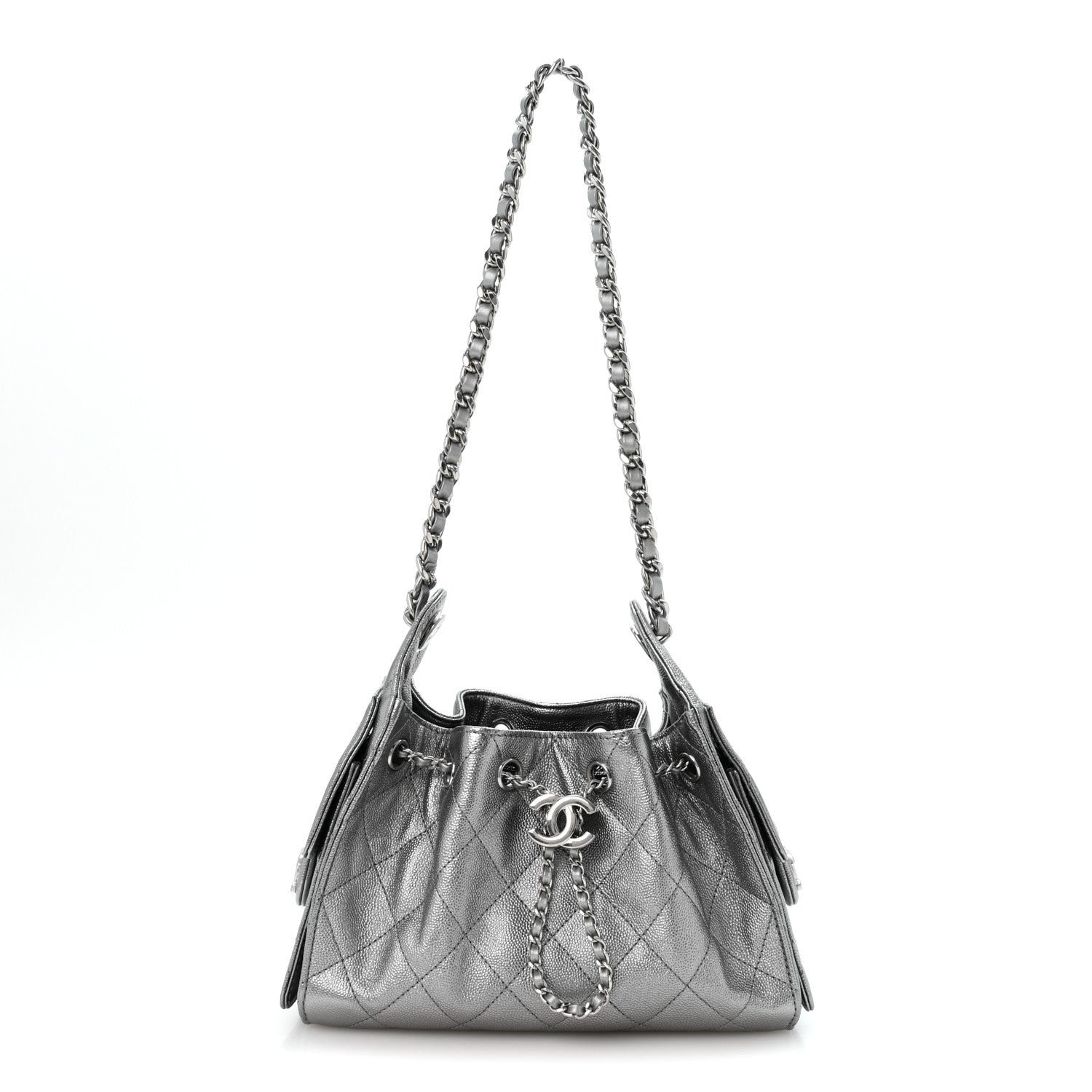 Chanel Metallic Caviar Quilted Mini Chanel 25 Handbag Anthracite