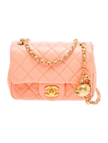 Mini Square Pearl Crush Flap Bag
