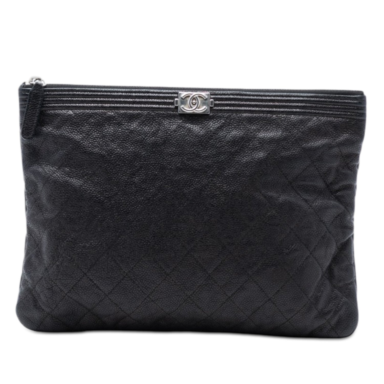 Medium Quilted Caviar Boy O Case Clutch