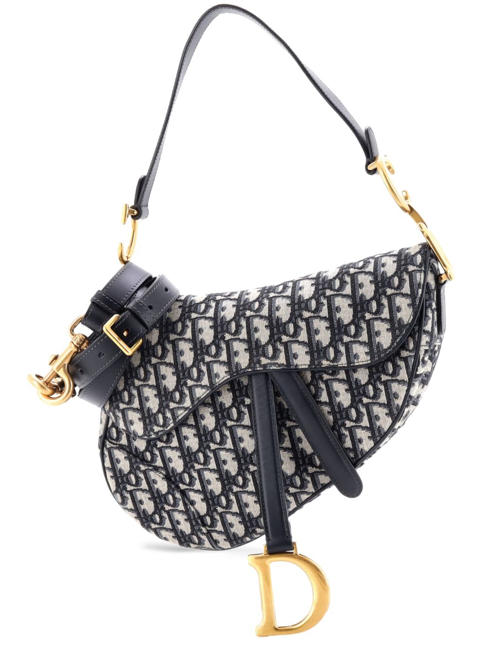 Dior Saddle Handbag with Strap Oblique Canvas Medium shoulder bag