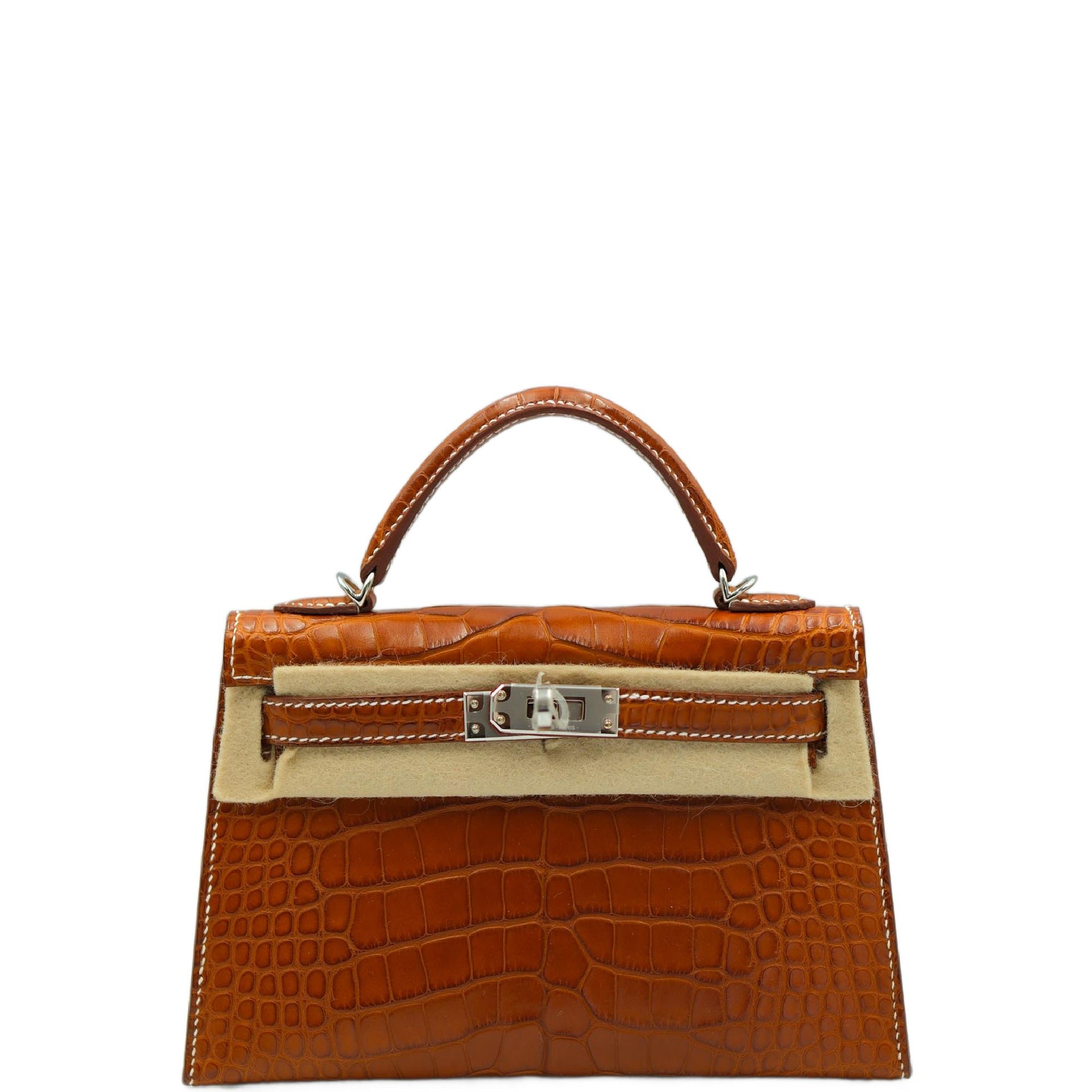 Hermes Hermès Kelly 20 Mini II Sellier Fauve Matte Alligator Mini Barenia Palladium Hardware