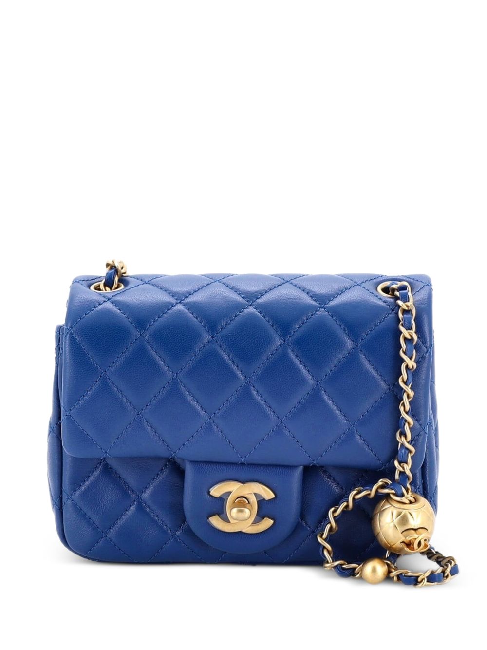 Pearl Crush Square Flap Bag Quilted Lambskin Mini crossbody bag