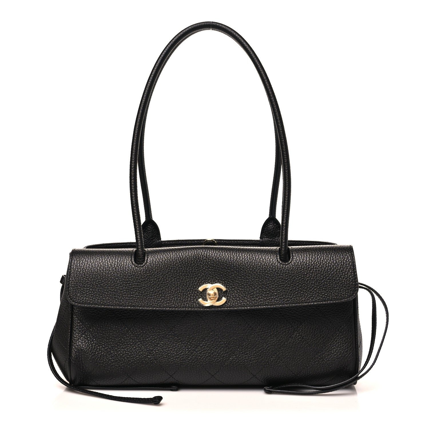Chanel Grained Calfskin Stitched Urban Essentials Small Shopping Bag Black