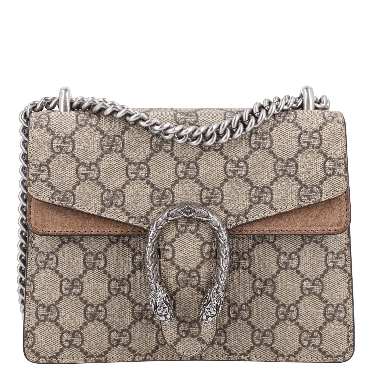 Gucci GG Supreme Monogram Mini Dionysus Shoulder Bag Taupe