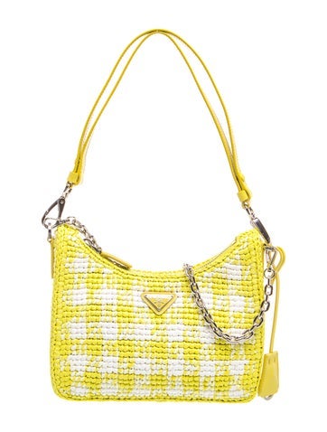 Prada Enameled Metal Triangle Shoulder Bag