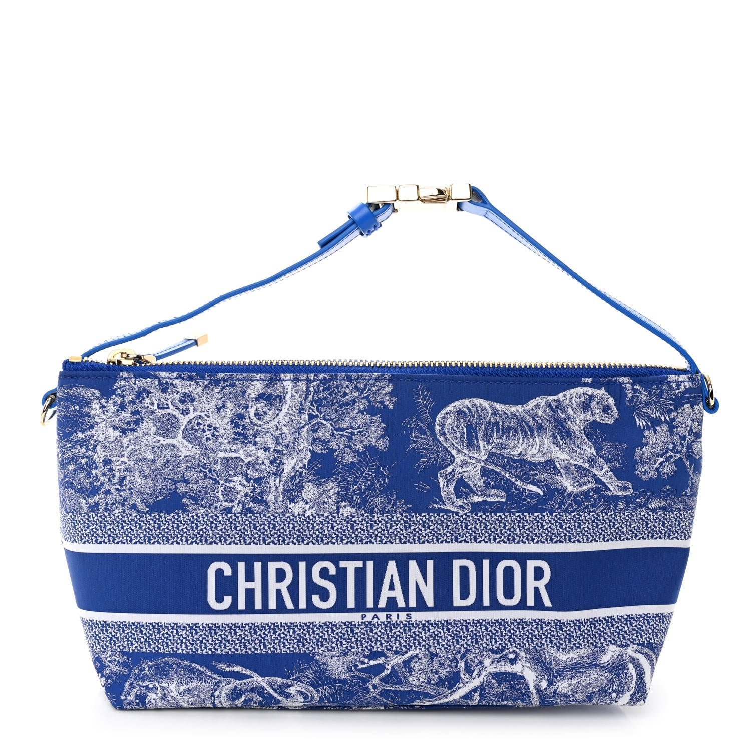 Dior Technical Fabric Toile De Jouy DiorTravel Nomad Pouch Fluorescent Blue