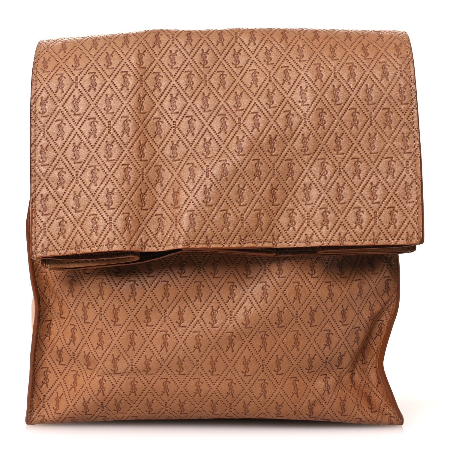 Saint Laurent Calfskin Monogram Deli Paper Bag Vintage Beige